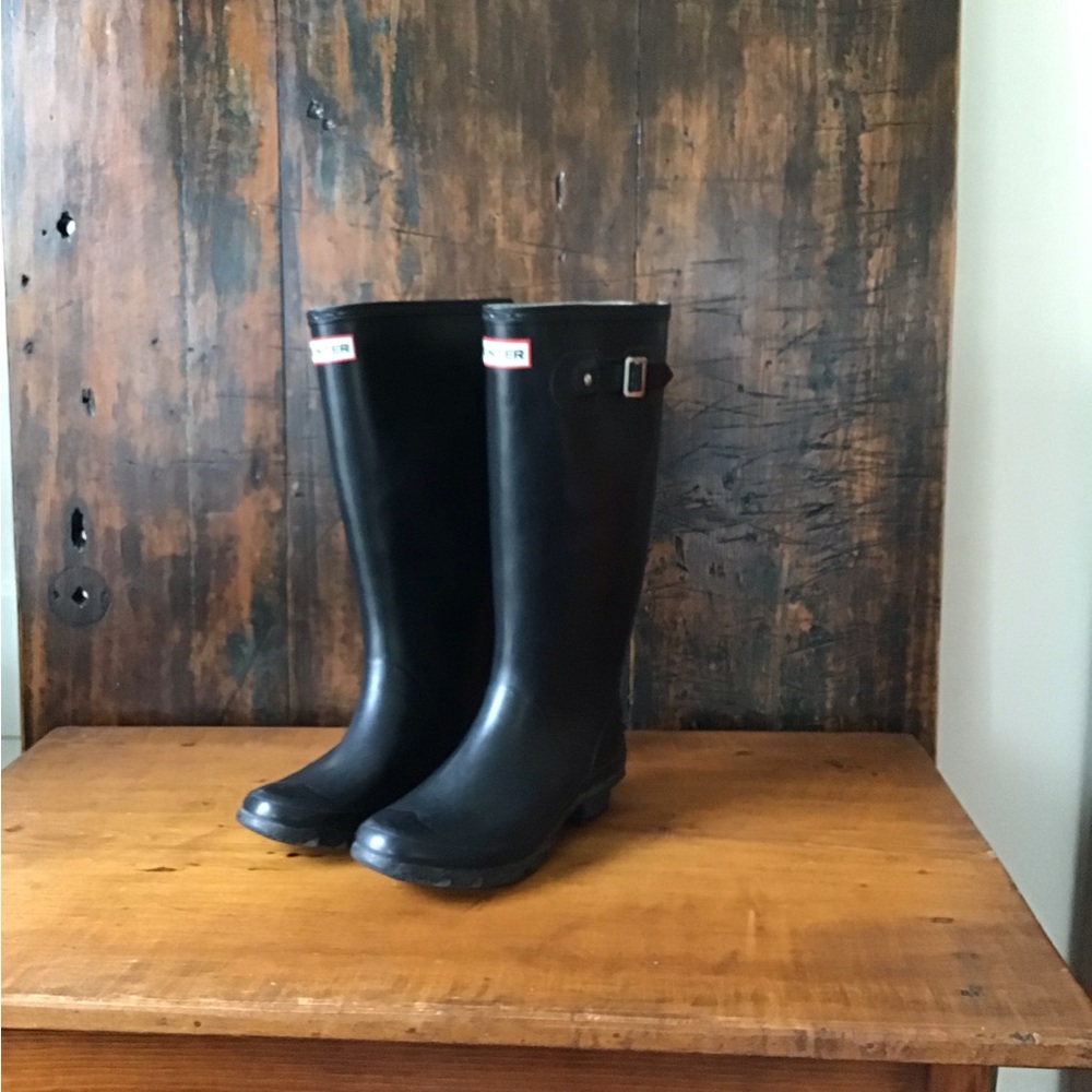 HUNTER Rubber Boots, Original Tall Matte Black. Size US 6M/7M Women's 7 - Picture 2 of 11